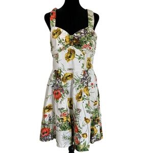 Miss Sixty M60 Womens Floral Print Dress Size 12 Rockabilly‎ Sweetheart Neck